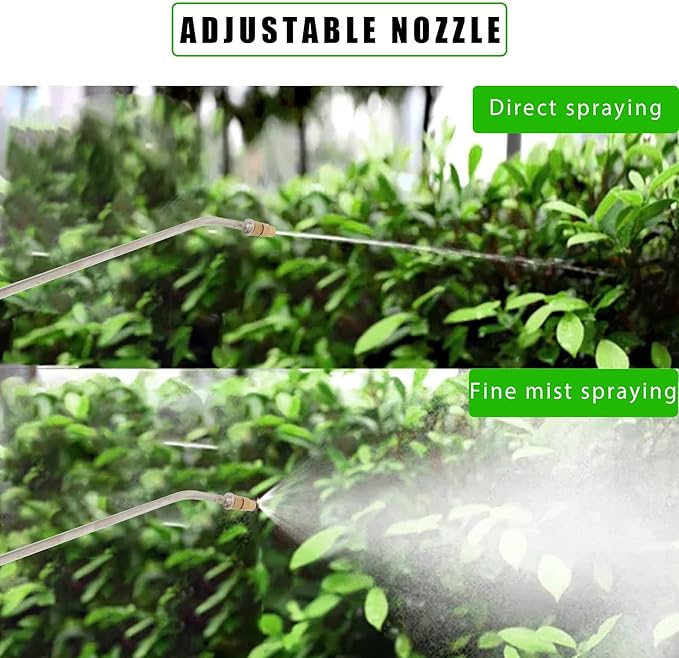 HOSTIC 3.5 Gallon Stainless Steel Sprayer Hand Pump Sprayer with Pressure Gauge Valve Adjustable Nozzle for Gardening Lawn and Cleaning