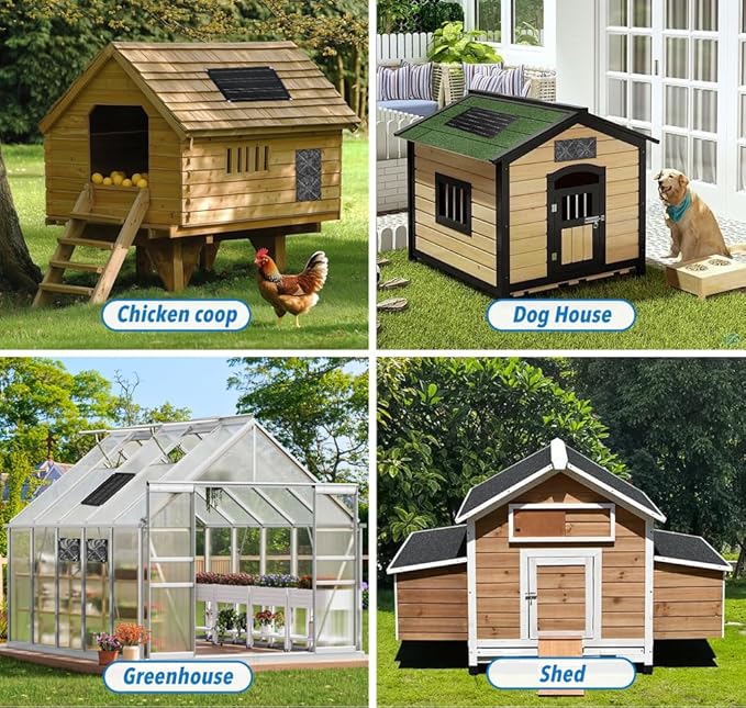 Solar Fan for Chicken Coop 20W Solar Powered Fans with Dual IP65 Waterproof Fans for Outside solar panel kit