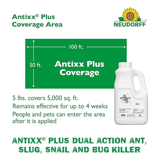 Neudorff ANTIXX Plus Ant &amp Insect Control Granules for Ants Crickets Cutworms Earwigs Pillbugs Slugs Snails and Sowbugs for Organic Gardening
