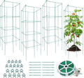 Barbella Tomato Cage 4 Pack Plant Support Cage Square Folding Tomato Cages Garden Plant Support Stake Tower with Clips and Ties Garden Trellis Plant Cage for Vertical Climbing Plants (Green)