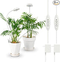 SANSI Grow Lights for Indoor Plants Pot Clip LED Plant Light for Growing Full Spectrum Plant Growing Lamp with 4-Level Dimmable Auto On Off 3 6 12 Hrs Timer for Pot Plants White 10W 2-Pack