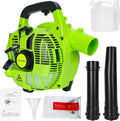 2-Stroke Handheld Leaf Blower Gas Powered Leaf Blower 26cc Gas Grass Sweeper Handheld Petrol Blower Powerful Clearing Blower for Lawn Care Snow Blowing and Yard Cleaning US Green
