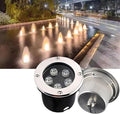 Recessed LED Landscape Lamp Low Round Lawn Lamp IP67 Waterproof Stainless Steel LED SpotlightWhite-9w