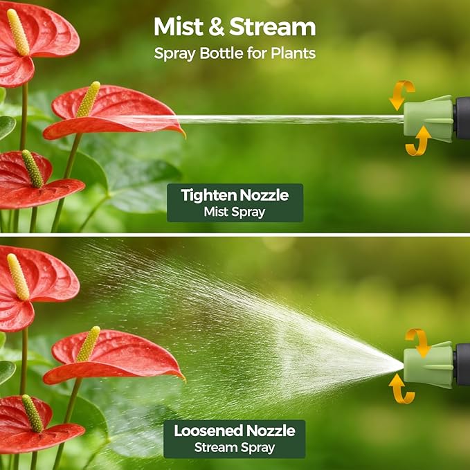 T4U Pump Sprayer 1/2 Gallon PP Hand Pump Pressure Sprayer for Home Garden Plant Care and Household Cleaning with Built-in Measuring Cup &amp Adjustable Nozzle Suitable for Fertilizers &amp Common