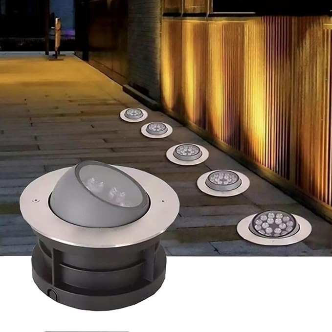 LED Landscape Lamp AC 24V Adjustable Angle Outdoor Buried Lights IP67 Waterproof Easy Installation Decorative Spotlight