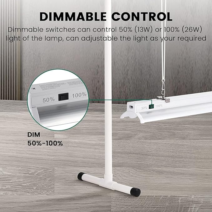iPower LED Grow Light Stand Natural White Full Spectrum for Indoor Plant Starting Seeds and Propagating Cuttings Height Adjustable 2 Feet