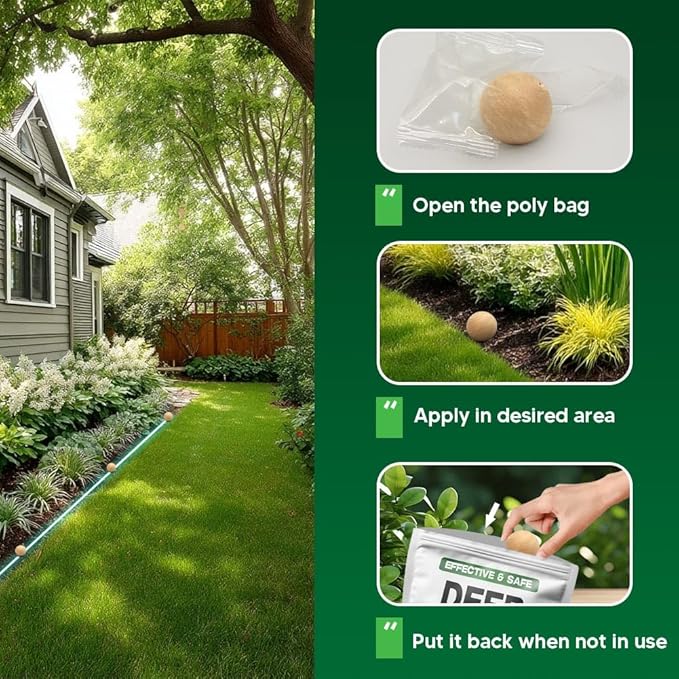 Deer Repellent Rabbit Repellent Outdoor Deer Deterrent for Garden &amp Yard Bunny Repellent for Plants Keep Deer Away from Flowers Tree Safe for Human &amp Pets-8 Balls