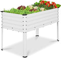 Best Choice Products 48x24x30in Galvanized Raised Garden Bed Metal Elevated Planter Box Vegetable Garden for Backyard Patio Balcony - White