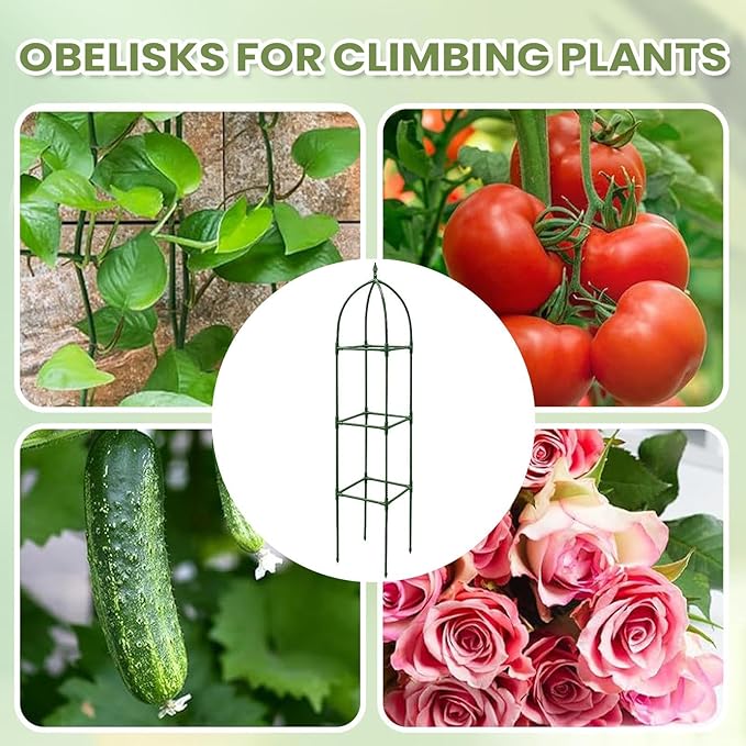 Outdoor Trellis for Climbing PlantsAdjustable Height Vertical Obelisk StandTall Trellis for Climbing Plants Outdoor | for Balcony House Outside Wedding Vegetable Flower Fruit