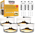 Flea Traps for Inside Your Home 4 Pack Original Indoor Flea Light Bed Bug Killer w/ 12 Sticky Pads &amp 12 Light Bulb Refills Replacement Odorless Insect Infestation Treatment Trap Lamp for Kid Pet