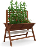 IDEALHOUSE 2-in-1 Raised Garden Bed with Legs Large Elevated Wooden Raised Planter Box with Vine Climbing Trellis-Standing Growing Bed for Growing Vegetables Flowers Herbs