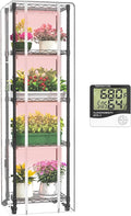 Indoor Greenhouse with Grow Lightswith 40W Full Spectrum Growing Lamps for Seed Starting  5 Tier 15.7 L×11.8 W×62.3 H Mini GreenhouseGrow Light Shelf with Tent and Thermometer