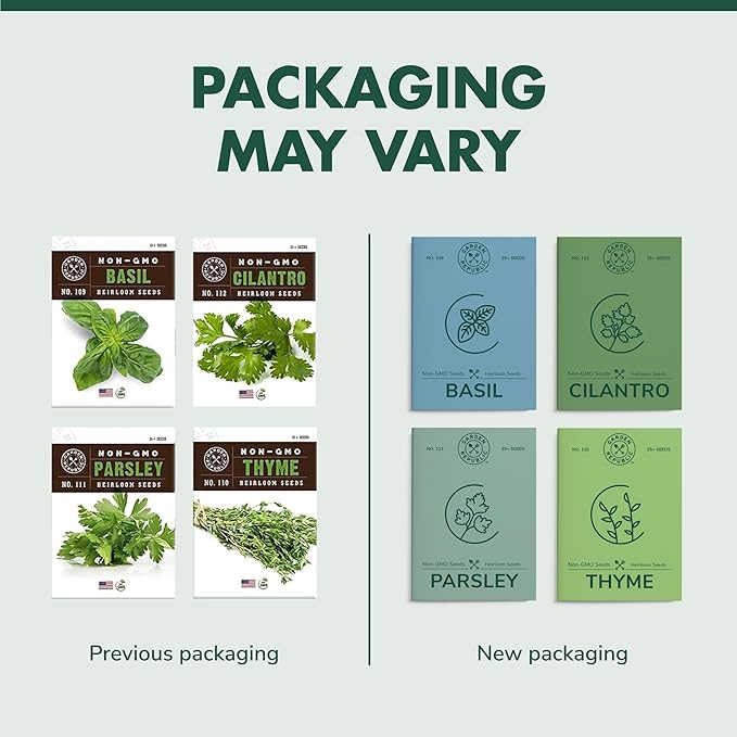 Indoor Herb Garden Starter Kit - Heirloom Non-GMO Herb Seeds - Basil Thyme Parsley Cilantro Seed Potting Soil Pots Scissors - DIY Grow Kits for Growing Herbs Indoors Kitchen Balcony Window Sill