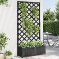 Planter with Trellis Patio planters Standing Planter Gardening Box Raised Flower Bed Suitable for Nursery Orchard Courtyard Corridor Black Solid Wood Fir