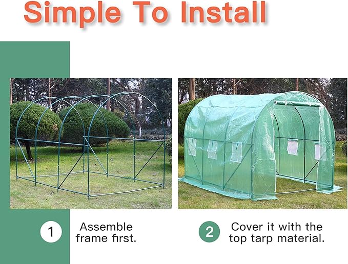 Greenhouse for Outdoors Greenhouse Walk-in Green House L10'xW7'xH7' Plastic Mini Greenhouse Kit Indoor Portable Greenhouse Plant Shelves Tomato Herb Canopy for Patio