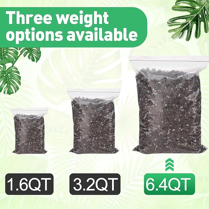 6.4QT Monstera Soil Potting Mix - Natural Organic Tropical Plant Soil for Improving Growth Rate Sustainable Houseplants Growing Media for Indoor Bonsai Succulents Moisture Retention Drainageq
