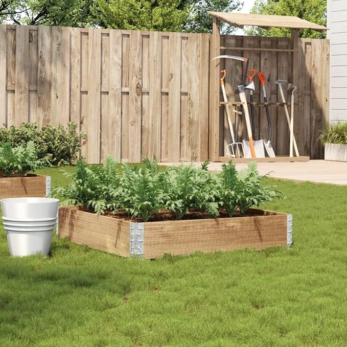 Wood Garden Planter Box for Growing Vegetables Flowers Herbs Fruits Outdoor Wooden Raised Garden Bed Planter Outdoor Planting Bed for Backyard Garden 39.4x39.4
