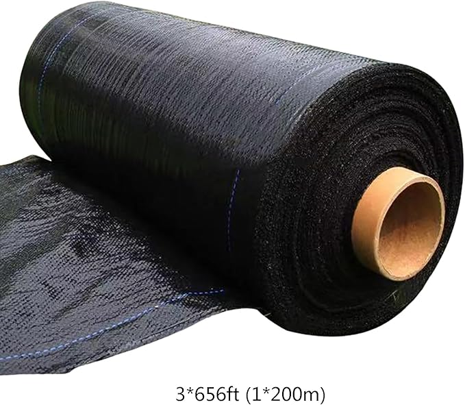 Weed Control Fabric Weed Membrane Heavy Duty Tear-proof Ground Cover Membrane Weed Barrier Mat High Permeability Ideal for Use in Patios Garden Flower Beds Landscaping(1 * 200m)