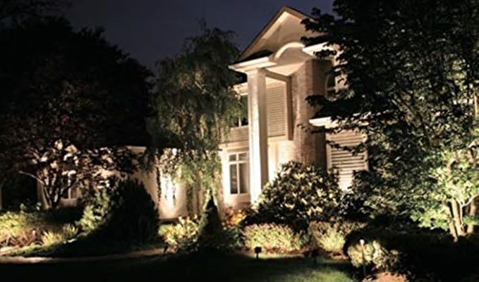 Easy Install Bronze Cast Aluminum Directional Lighting – Spotlight Directional Landscape Light Increase Home Security and beauty 12V AC/DC with Bronze Finish Light with ABS Ground Stake -1/2