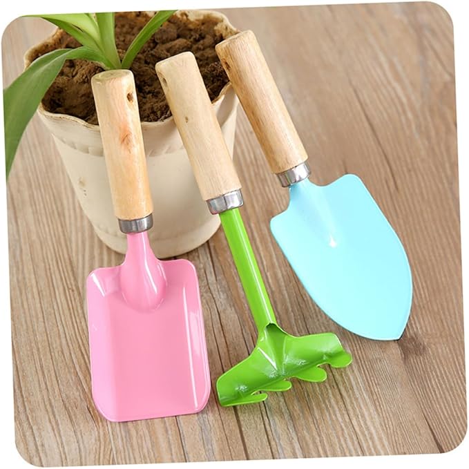 2 Sets Garden Tool Set Garden Tools for Wooden Garden Tools Gardening Tools Random Color