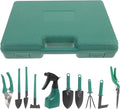 Homoyoyo Portable Gardening Tool Kit with Plastic and Iron Rakes Shovels for Planting Transplanting and Soil Loosening Garden Tools Set with Carrying Case for Easy Storage and Outdoor Use