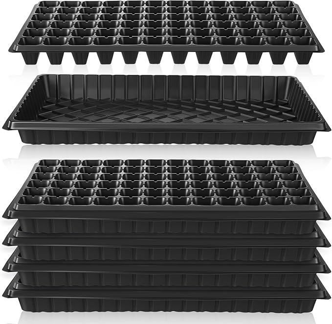 Vesici 60 Pack Seed Starter Trays and 72-Cell Plug Trays Sturdy Plastic Seedling Nursery Bundle for Microgreens 1020 Tray Germination Plant Propagation and Seed Starting &amp Transplanting