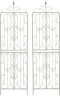 Sungmor 2 Pack Large Garden Trellis for Climbing Plants 92.5 Inch Tall Rustic Green Garden Metal Trellis Decorative Trellis for Outdoor Rose Vines Cucumbers Support Greenhouse Flowerbed Backyard