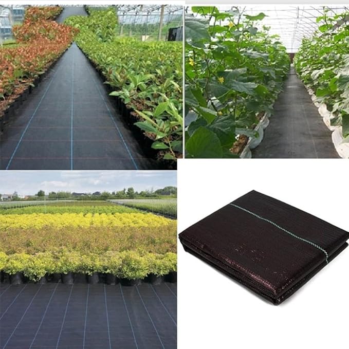 Landscape Ground Cover Suppressant Membrane Weed Control FabricGeotextileGarden FencingTear Resistant Heavy Duty (Size : 2x50ft)
