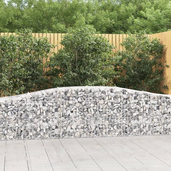 Galvanized Steel Gabion Planter Box Set of 3 Modern Outdoor Garden Bed 157.5x19.7x23.6 Extra Long Silver Raised Landscape Barriers for Patio Yard &amp Driveway