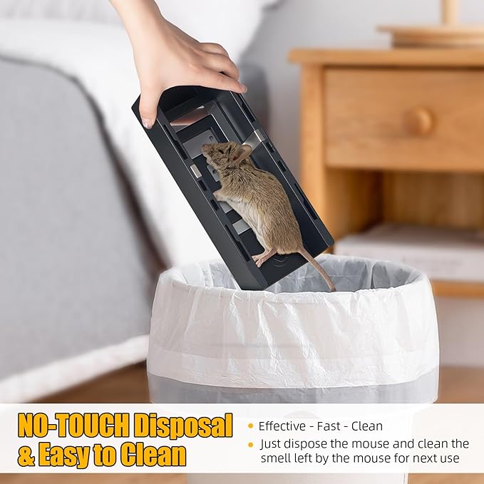 Rat Trap Zapper Electric Mouse Zappers2 Packs Electronic Rodent Zapper with Anti-Escape Baffle IndoorPowerful Voltage Rats and Mice Traps Reusable&ampNo Touch Rodent Control for Home Use