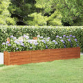 Garden Raised Bed Rusty Corten Steel Planter Box for Outdoor Plants 126 x 15.7 x 17.7 in Durable Metal Rectangular Weathered Finish Versatile for Herbs Vegetables