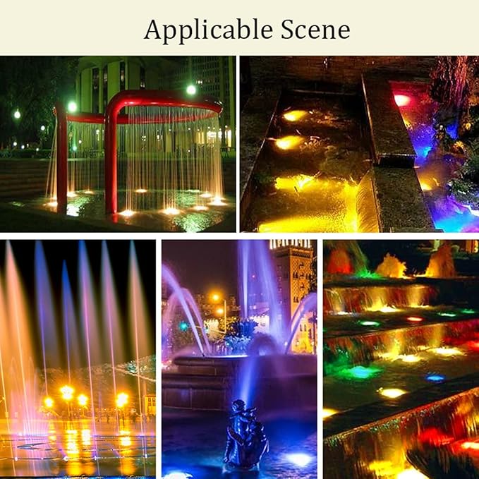 Underwater Pond Light Submersible Led Pool Lights IP68 Waterproof Stainless Steel Fountain Light Low Voltage DC12/24V Recessed Underground Light For Landscape Walls Spotlights(Warm light15W-DC