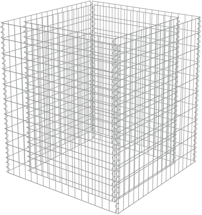 Gabion Planter Galvanized Steel Metal Box: Outdoor Large Bed for Gardening Flower and Plant Growing 35.4x35.4x39.4