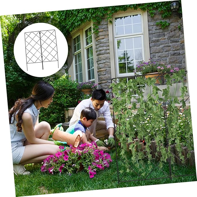 2Pcs Durable Garden Trellis for Climbing Plants Flower Support Rack for Outdoor Vegetable and Vine Growth Each for Patios and Lawns
