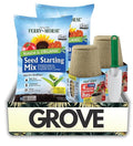 Ferry-Morse Organic Flower and Vegetable Seed Starting Mix 8 qt Bundle with Seed Starting Peat Pots &amp Hand Transplanter – Nurtures Strong Roots and Healthy Seedlings – Gift Set (5 Items)