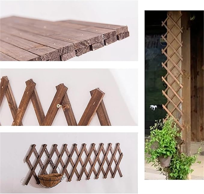 Expandable Garden Trellis Wooden Lattice Panels for Outside Expandable Wood Fence Wall Garden Trellis Frame Climbing Plant Outdoor Vine Decorative