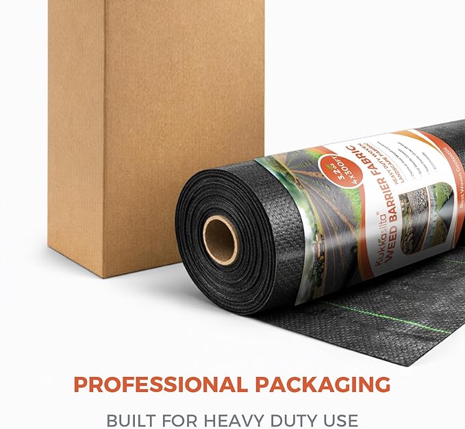 Heavy Duty Weed Barrier Fabric 4FT x 300FT 3.2OZ Woven Landscape Fabric High Permeability Weed Control Garden Cloth Geotextile Fabric Under Gravel for Driveway Garden &amp Landscaping
