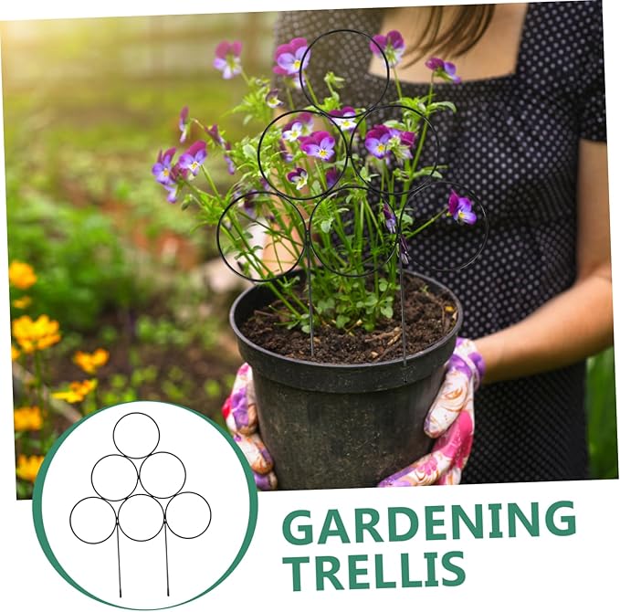 GANAZONO 4pcs Garden Plant Trellis Metal Support for Climbing Plants for Use Flower Support and Garden Supplies