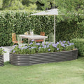 SKM Garden Raised Bed Powder-Coated Steel 249x100x36 cm Grey (Weight-9KG)