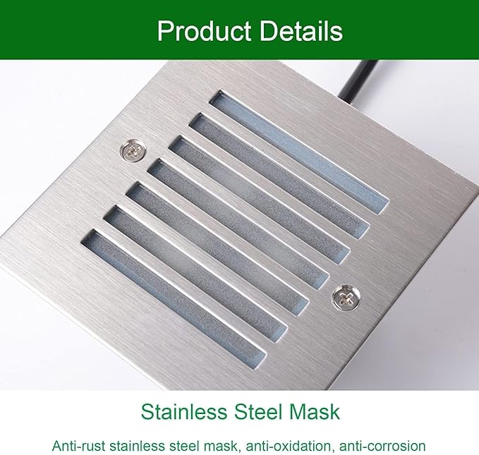 LED Beam Spotlights - LED Outdoor Step Lights AC220V Outdoor Spotlight Recessed Spotlight For Yard Lawn IP65 Waterproof Square Buried Spotlight For Outdoor Patio Deck Landscape Lighting(White2w(2
