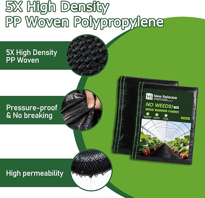 Garden Weed Barrier Landscape Fabric4FTx100FT Weed Block Fabric Heavy Duty 3.2OZWoven Mulch for Landscaping Ground Cover Weed Control Fabric Black Garden Bed Liner