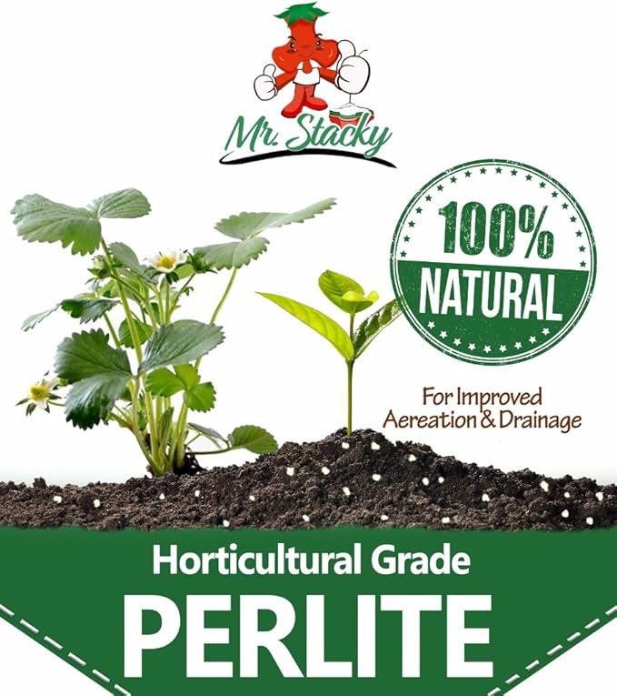 Mr Stacky Perlite - 100% All Natural for Organic Gardening - Improves Drainage and Aeration (2.2 Cu Ft / 68 Qt / 64 L)