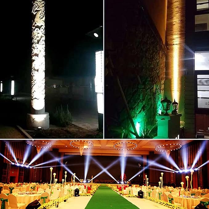 Spotlight LED Beam Light Outdoor Wall Washer AC 85-265V Narrow Beam Angle Landscape Lighting Projector (White Green 10W)