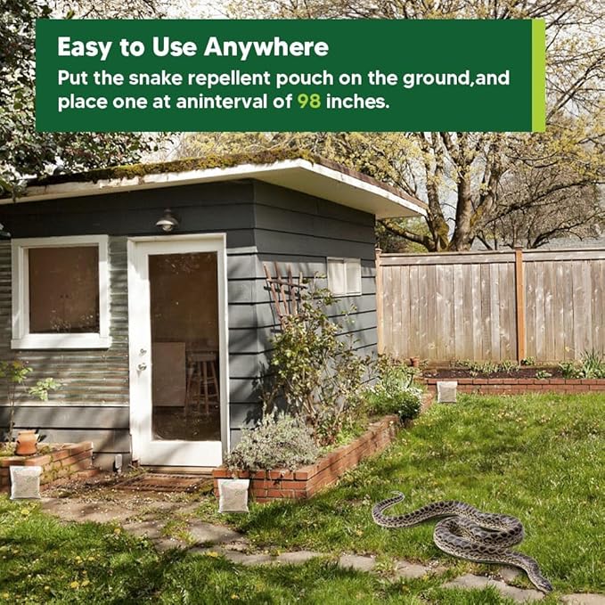Snake Repellent for Yard Snake Deterrent Outdoor Snake Away Repellent for Garden/Lawn Backyard Snake Repellent Covers 120 Sq Ft Lasts Up to 60 Days 8Packs