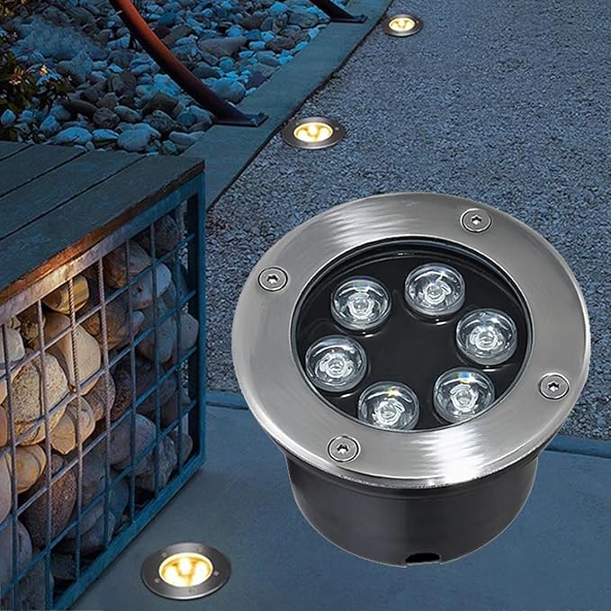 Outdoor Ground Light LED Buried Lights IP66 Waterproof Embedded Underground Light AC85-110V for Garden Yard Patio Pathway Driveway Walkway Landscape Lighting