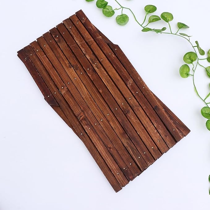 SUPVOX Expandable Carbonized Anti-Corrosion Wood Plant Bracket Trellis for Climbing Plants 44cm X 28cm X 0.7cm Outdoor Balcony Garden Climbing Support Frame