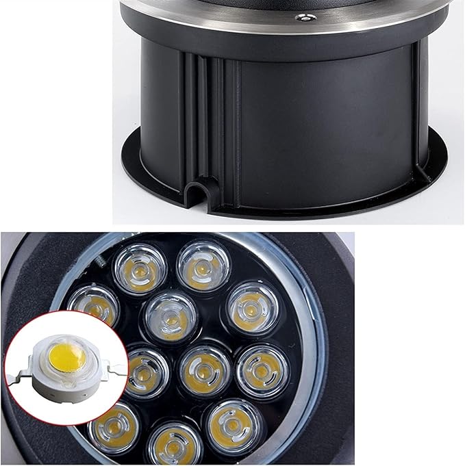 Adjustable LED Landscape Lights Recessed Outdoor Spotlight IP67 Waterproof for Palm Trees and Stone Walls Illumination