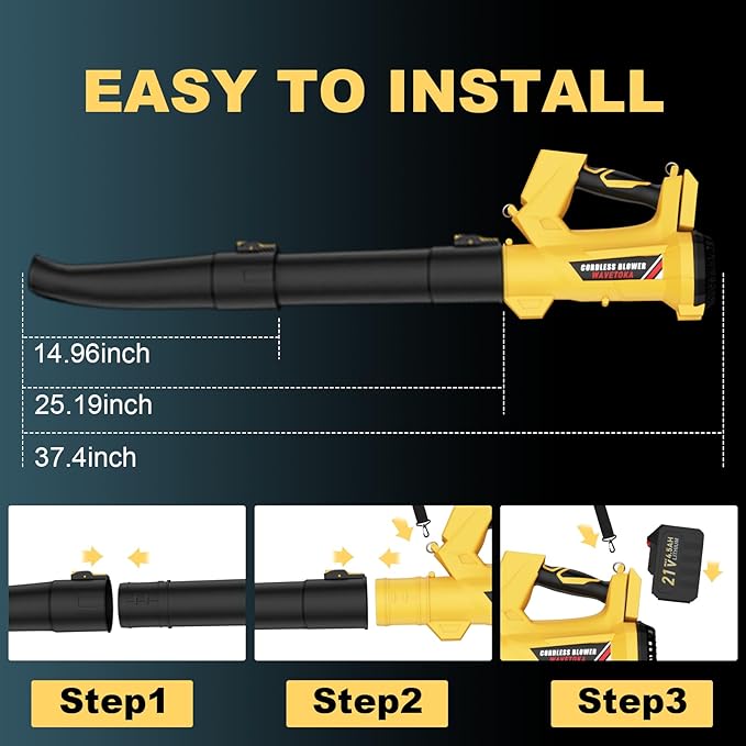 Cordless Leaf Blower with Battery and Charger 540 CFM/170 MPH Electric Blower Cordless 2 X 4.5Ah Lightweight Battery Operated Leaf Blower for Patio Cleaning Lawn Care Debris and Dust