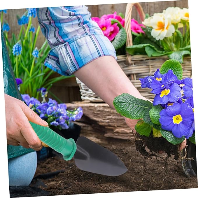 HOMSFOU 5pcs Portable Garden Tool Set with Shovel Rake Pruning Shears in Carrying Case Outdoor Planting Hand Tools for Gardening and Landscaping