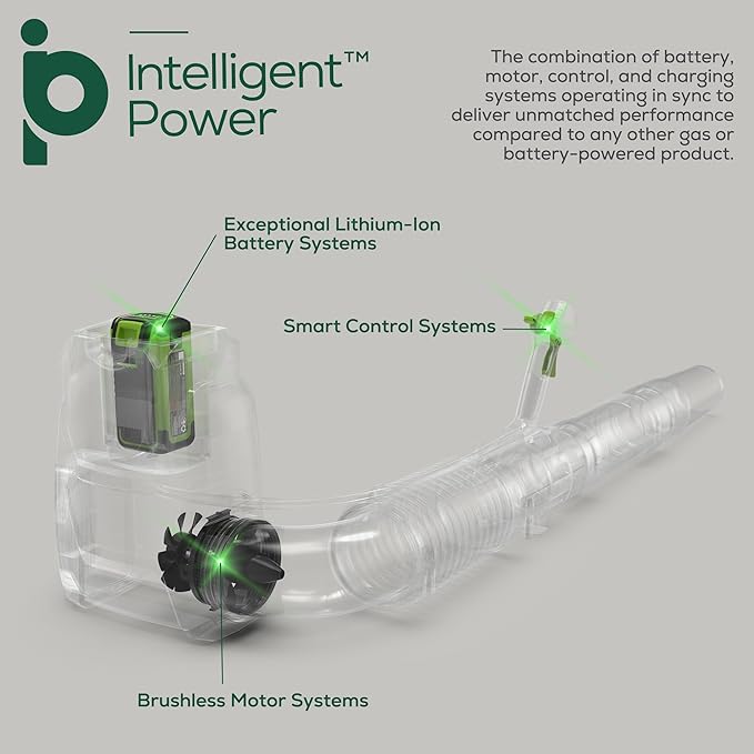 Greenworks 40V (165 MPH / 660 CFM / 75+ Compatible Tools) Cordless Brushless Backpack Leaf Blower 8.0Ah Battery and Charger Included Green